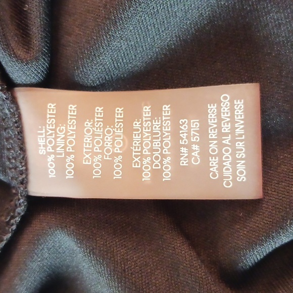 🌲🌹Calvin Klein Black & Red Floral Holiday Christmas Chiffon Dress Size 4 - Picture 12 of 13